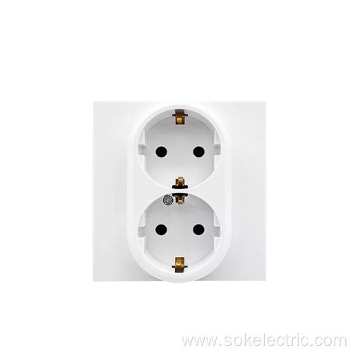 Compliance With Export Standards 2gang Schuko Wall Socket